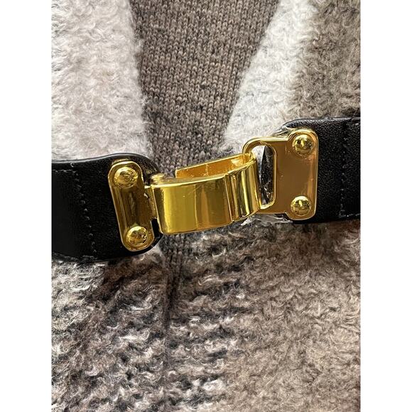 Chicos Patchwork Cardigan Womens Small 0 Brown Tan‎ soft Clasp Office Fall - Picture 6 of 7